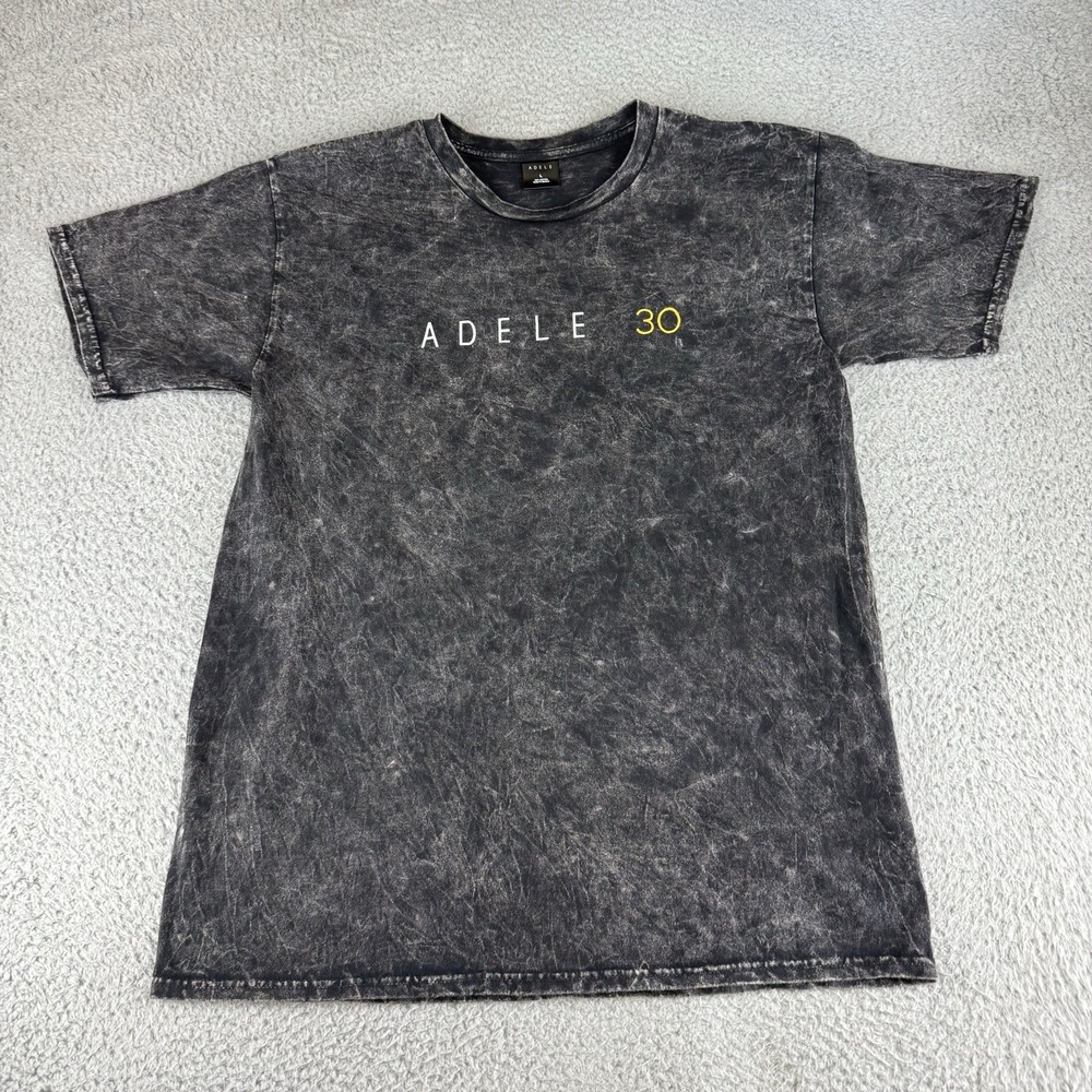 Adele 30‎ Tour Shirt  Large Black Acid Wash  Concert Crewneck T-Shirt